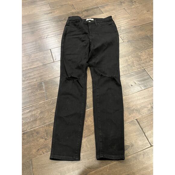 Madewell Black Womens Distressed Roadtripper Denim Skinny Jeans Size 28 - Picture 2 of 12